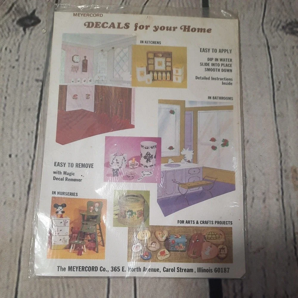 VTG Meyercord Decal 1540-D Betsy Ross & George Washington Flag & Cherry Tree NIP